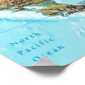 Het Caribisch gebied (kaart) Poster (Hoek)