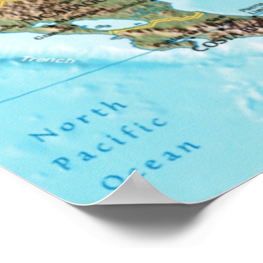 Het Caribisch gebied (kaart) Poster (Hoek)