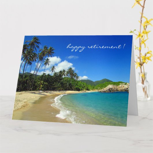 het caribische strand verlaten kaart (Gele Bloem)