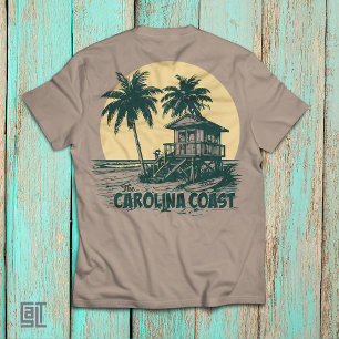 Het Carolina Coast Vintage Sunset Strandhuis met T-shirt