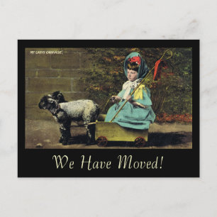 Het Carriage van mijn dame / we zijn verhuisd. Aankondigingskaart