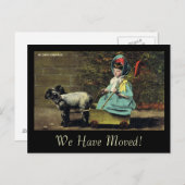 Het Carriage van mijn dame / we zijn verhuisd. Aankondigingskaart (Voorkant / Achterkant)