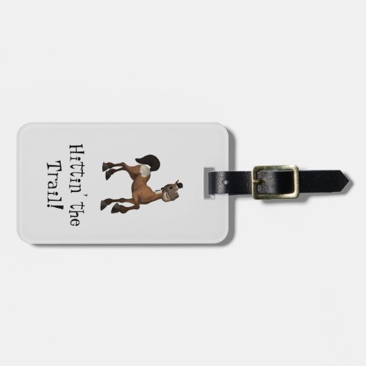 Het Cartoon Paard van de Trail Bagagelabel (Voorkant horizontaal)