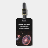 Het Cartwheel-sterrenstelsel en de bijbehorende st Bagagelabel (Voorkant verticaal)