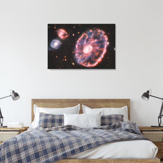 Het Cartwheel-sterrenstelsel en de bijbehorende st Canvas Afdruk (Insitu (Slaapkamer))
