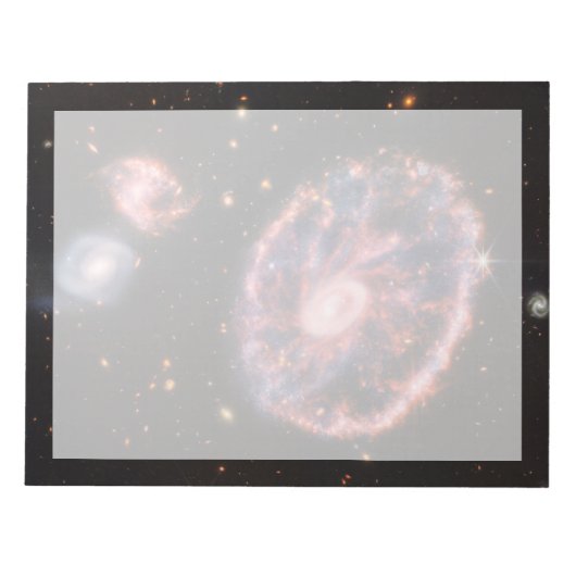 Het Cartwheel-sterrenstelsel en de bijbehorende st Notitieblok (Voorkant)