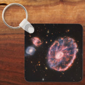 Het Cartwheel-sterrenstelsel en de bijbehorende st Sleutelhanger (Voorkant)