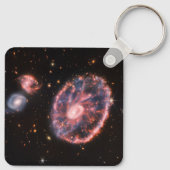 Het Cartwheel-sterrenstelsel en de bijbehorende st Sleutelhanger (Achterkant)