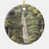 Het cascade-waterval in de tuinen van Hestercombe  Keramisch Ornament (Achterkant)