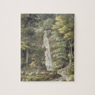 Het cascade-waterval in de tuinen van Hestercombe Legpuzzel