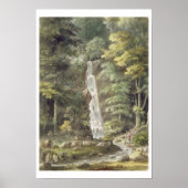 Het cascade-waterval in de tuinen van Hestercombe Poster (Voorkant)