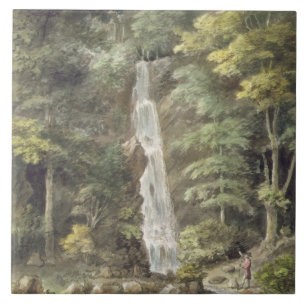 Het cascade-waterval in de tuinen van Hestercombe Tegeltje