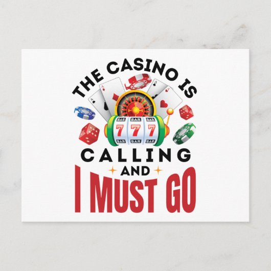 Het casino belt en ik moet een grappige gok maken. briefkaart (Voorkant)