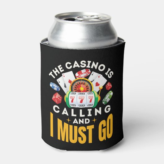 Het casino belt en ik moet gokken blikjeskoeler (Blikje Voorkant)
