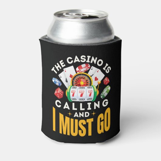 Het casino belt en ik moet gokken blikjeskoeler (Blikje Achterkant)