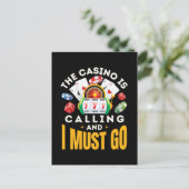 Het casino belt en ik moet gokken briefkaart (Staand voorkant)