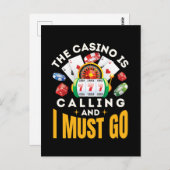 Het casino belt en ik moet gokken briefkaart (Voorkant / Achterkant)