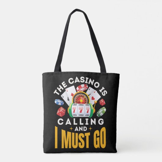 Het casino belt en ik moet gokken tote bag (Achterkant)