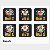 Het casino belt en ik moet gokken vierkante sticker (Vel)