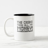 Het casino heeft al mijn geld gepakt. Ik ga terug  Tweekleurige Koffiemok (Links)