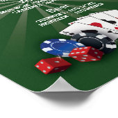 Het Casino Vegas Reception van de Bar Event Sign Poster (Hoek)