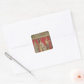 Het catechisme met een jong meisje dat leest vierkante sticker (Envelop)