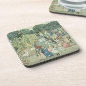 Het centrale park van Maurice Prendergast Bier Onderzetter (Linkerzijde)