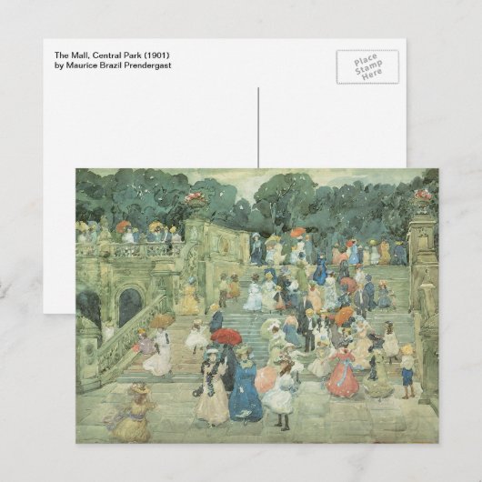 Het centrale park van Maurice Prendergast Briefkaart (Voorkant / Achterkant)