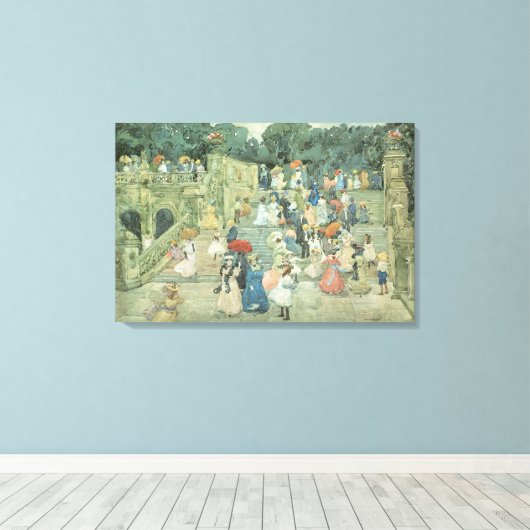 Het centrale park van Maurice Prendergast Canvas Afdruk (Insitu (Houten vloer))