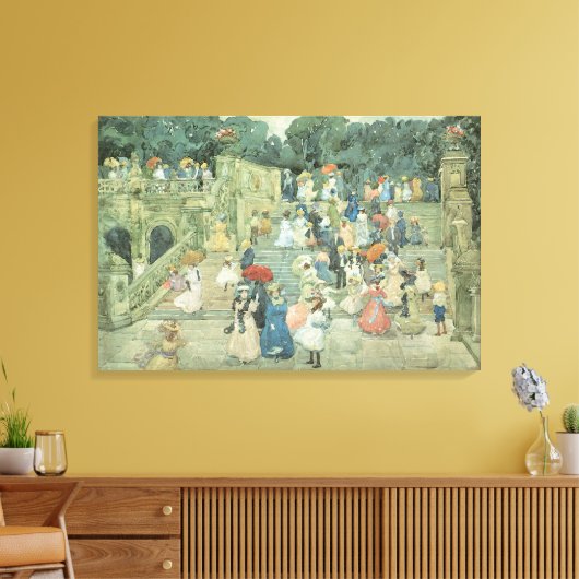 Het centrale park van Maurice Prendergast Canvas Afdruk (Insitu (Woonkamer))