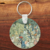 Het centrale park van Maurice Prendergast Sleutelhanger (Voorkant)