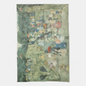 Het centrale park van Maurice Prendergast Theedoek (Verticaal)