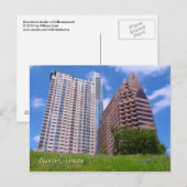 Het centrum Austin met Blauwnetten Briefkaart (Voorkant / Achterkant)