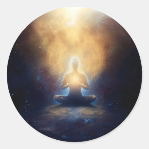 Het centrum binnen   Mindful stilte Ronde Sticker