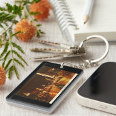 Het centrum Buffalo NY bij de  stijl van Nacht Sleutelhanger (Voorkant Rechts)