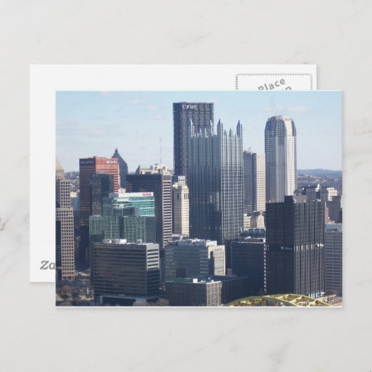 Het centrum Pittsburgh Briefkaart (Voorkant / Achterkant)