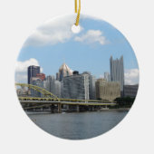 Het centrum Pittsburgh Skyline Keramisch Ornament (Voorkant)
