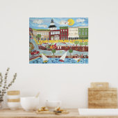 Het centrum van Annapolis in de zomer Poster (Keuken)