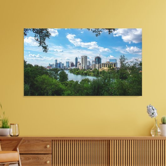 Het centrum van Austin Skyline uit Norwood-Austin Canvas Afdruk (Insitu (Woonkamer))