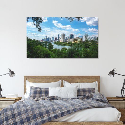 Het centrum van Austin Skyline uit Norwood-Austin  Canvas Afdruk (Insitu (Slaapkamer))