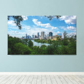 Het centrum van Austin Skyline uit Norwood-Austin  Canvas Afdruk (Insitu (Houten vloer))