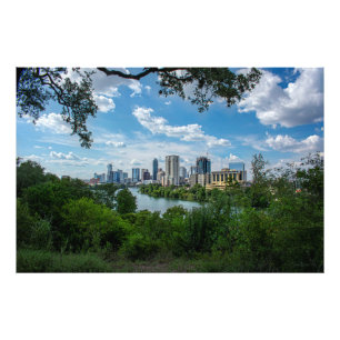 Het centrum van Austin Skyline uit Norwood-Austin  Foto Afdruk
