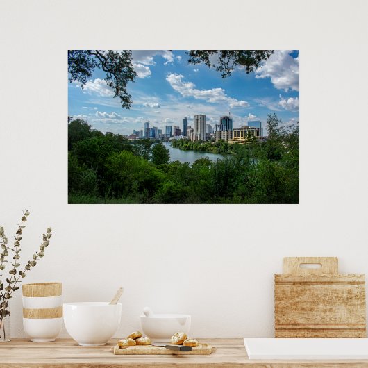 Het centrum van Austin Skyline uit Norwood-Austin Poster (Keuken)