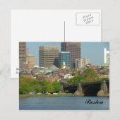 Het centrum van Boston en de Charles Briefkaart (Voorkant / Achterkant)