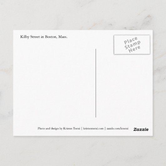 Het centrum van Boston op Kilby Street Briefkaart (Achterkant)