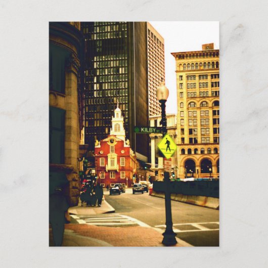 Het centrum van Boston op Kilby Street Briefkaart (Voorkant)