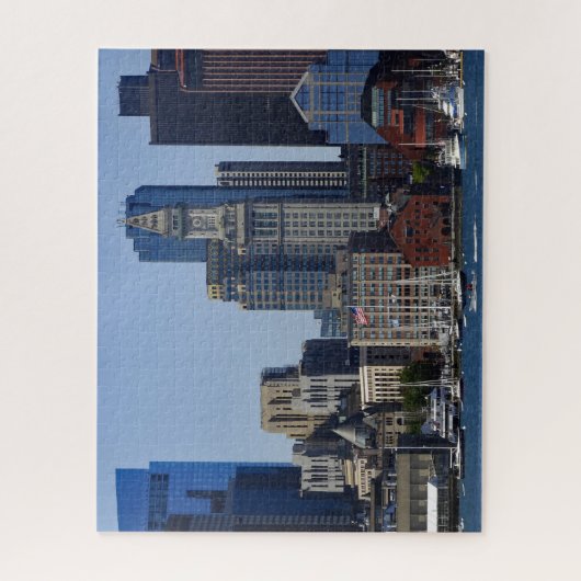 Het centrum van Boston Skyline en Boston Harbour Legpuzzel (Verticaal)