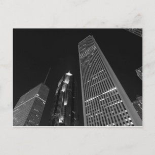 Het centrum van Chicago bij nacht Briefkaart
