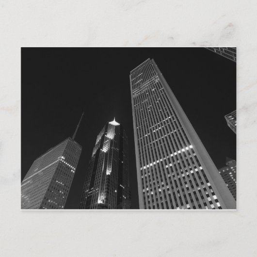 Het centrum van Chicago bij nacht Briefkaart (Voorkant)