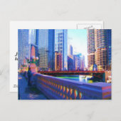 Het centrum van Chicago Briefkaart (Voorkant / Achterkant)